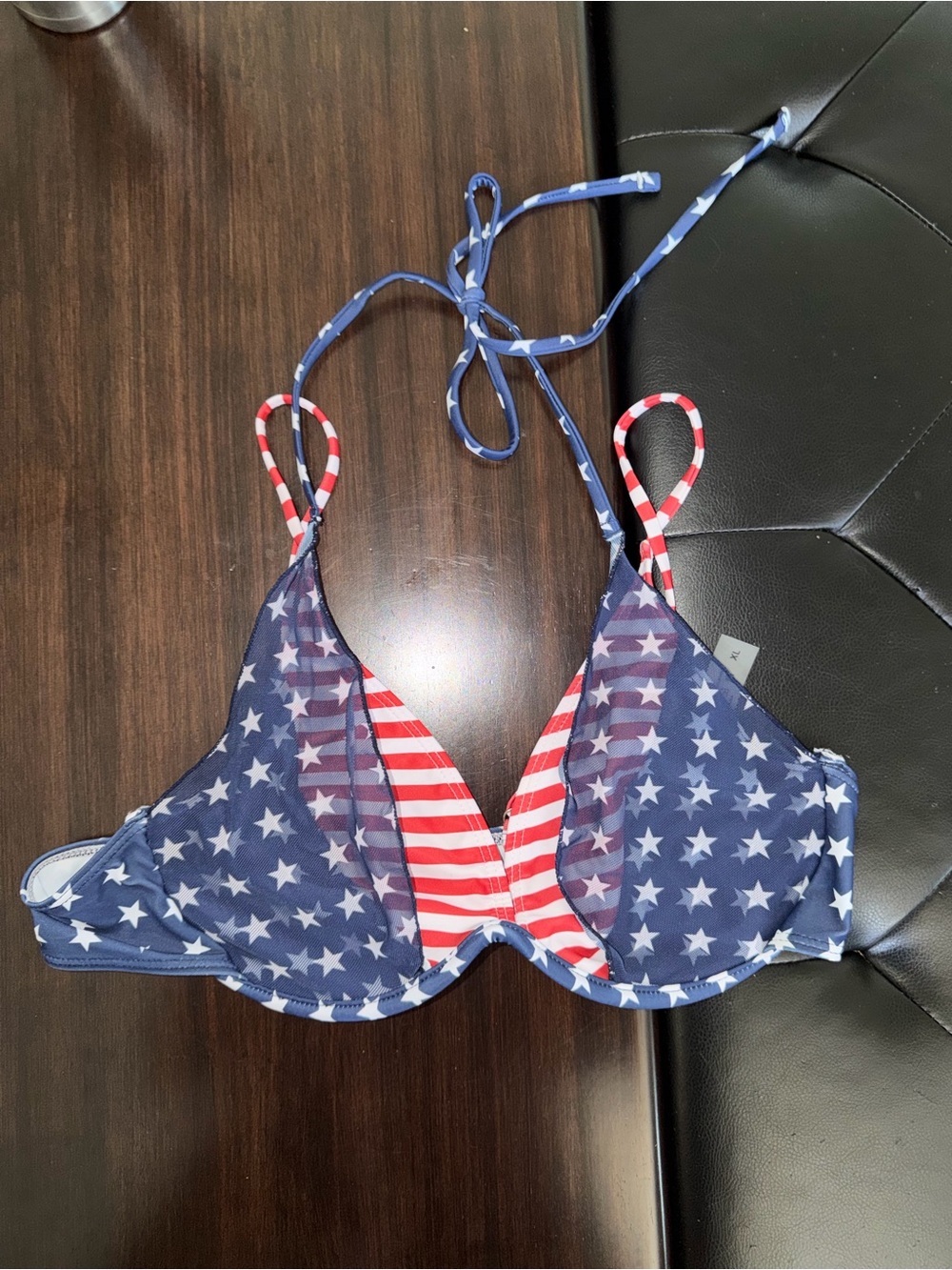 Red White and Blue Star & Stripe Bikini Top